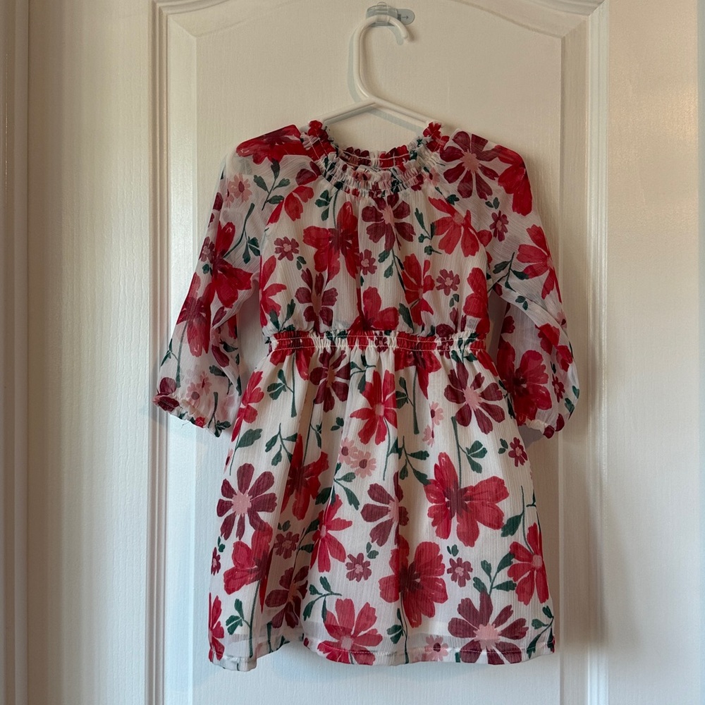 Carter's Red and Green Floral Dress